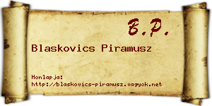 Blaskovics Piramusz névjegykártya